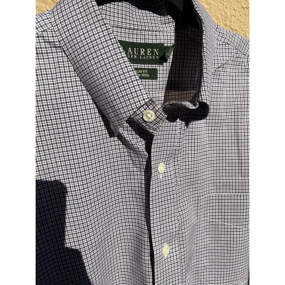 Men's Polo Ralph Lauren Button-Down Shirt Multicolor Striped 16 1/2 Cotton Prep